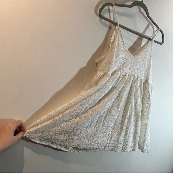 NOUL Sz O/S Baby Doll Crochet Layer Spaghetti Straps Lined Tank Top Blouse - Picture 3 of 7